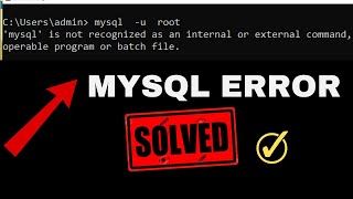 how to solve mysql is not recognized as an internal or external command  mysql error [upl. by Wilonah]