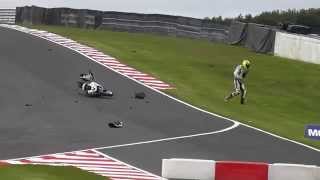 Oulton Park BSB British Supersport Crash [upl. by Oicam]