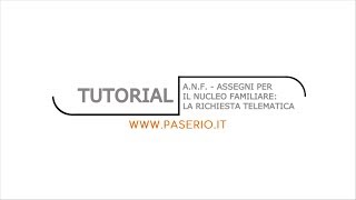 Tutorial  Assegni per il Nucleo Familiare ANF  Richiesta telematica [upl. by Brod]