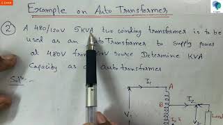 Auto Transformer Numerical 2  Example on Auto transformer in Hindi [upl. by Dennison]