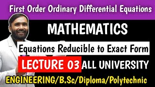 Differential Equation of First Order and First DegreeLecture 3MathematicsEngineeringBScDiploma [upl. by Shugart845]