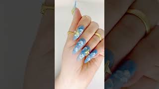 Sky and Airplane nail art design✈️ [upl. by Pascha]