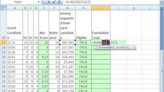 Excel Magic Trick 455 Advanced Filter Macro Extract Grant Records Under A Cumulative Total [upl. by Madel]