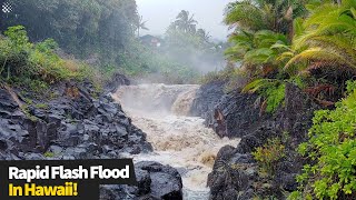 Watch as flash flood forms in a matter of minutes in Hawaii [upl. by Badr]