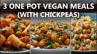 3 Easy ONE POT Vegan Meals With Chickpeas  Easy Vegan Recipes  Food Impromptu [upl. by Wolbrom42]