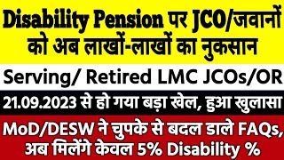 ER amp GMO 2023 के नए FAQs जारी अब 21092023 के बाद रिटायर आए JCOजवानों को नहीं मिलेगी Dis Pension [upl. by Larrej265]