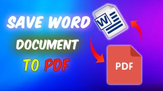 How to Save a Word Document as PDF in Word 2024  Word To PDF [upl. by Stuppy]