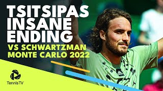 INSANE Stefanos Tsitsipas Dive And Match Point vs Diego Schwartzman  Monte Carlo 2022 [upl. by Azarria964]