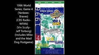 1996 World Series Game 4 YankeesBraves CBS Radio WFAN With FrancesaRusso Postgame [upl. by Alebasi]