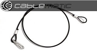 Cable de acero de seguridad plastificado en negro de 100cm 4mm distribuido por CABLEMATIC ® [upl. by Bobbie401]