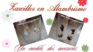 Zarcillos en Alambrismo un Modelo dos Accesorios 🤗 Tutorial Paso a Paso [upl. by Anoynek]