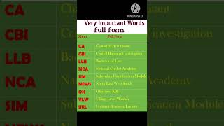 Most important full From fullform ok vlw llb simshortvideo viralvideo [upl. by Jana509]