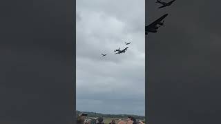 Lancaster bomber and Spitefire fly past [upl. by Circosta]