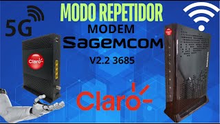 CONFIGURAR MODO REPETIDOR WIFI MODEM SAGEMCOM DE CLARO [upl. by Annoval257]