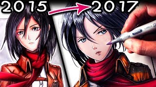 DRAW THIS AGAIN  MIKASA ACKERMAN from ATTACK ON TITAN  FAN ART FRIDAY [upl. by Doble569]