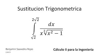 Integral definida por sustitución Trigonométrica 2 [upl. by Rustin]