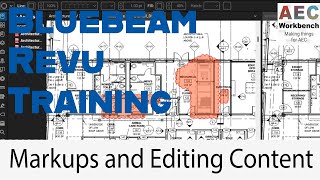 Bluebeam Revu Training Markups and Editing Content [upl. by Notsek]