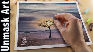 Safari Landscape Painting with Soft Pastels  Live Tutorial [upl. by Uyerta377]