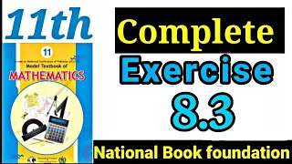 11th Class Math Exercise 83 Federal Board  Chapter 8 Fundamental laws of trigonometry [upl. by Mahtal]