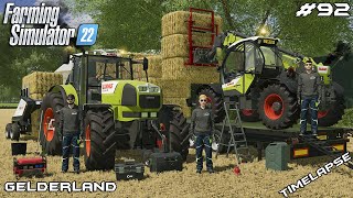 COLLECTING 35 STRAW BALES FROM FIELDS  Animals on Gelderland  Farming Simulator 22  Episode 92 [upl. by Enelak]