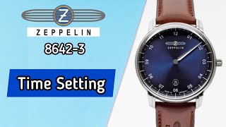 How To Setting TIME DATE Zeppelin 86423 Watch [upl. by Redliw978]