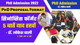 PhD Proposal Format 2024  PhD synopsis Format BY Dr Lokesh Bali [upl. by Jean]