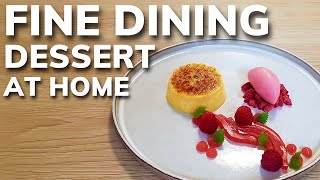 Michelin star CRÈME BRÛLÉE  Fine Dining Raspberry Dessert [upl. by Elocel]