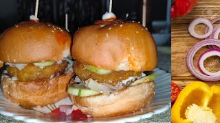 Vegetarian Burger RecipeVegan Burger Easy Recipe cooking nandispaakshala [upl. by Alihs]