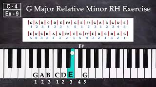 Lesson 4 Exercise 9 G Major Relative E Minor RH Keyboard Class Relative Minor JGeneration0 [upl. by Inatsed]