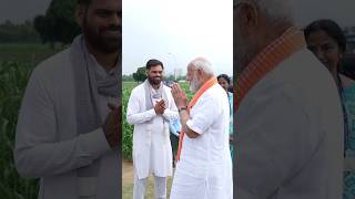 Farmer narrates his experience of cultivating Shree Anna with PM Modi  shorts [upl. by Aniwde]