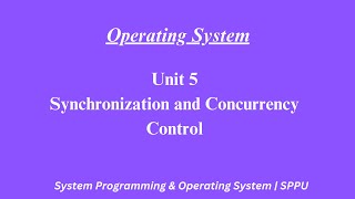 Synchronization and Concurrency Control  sppu  operating system [upl. by Ylerebmik]