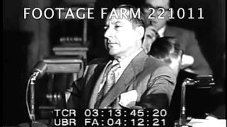 Kefauver Commission  Questioning Frank Costello 22101105  Footage Farm [upl. by Corliss742]