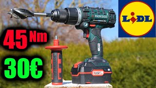 LIDL perceuse visseuse à percussion PARKSIDE PSBSA 20li C3 45 Nm 20V cordless impact drill [upl. by Cade]