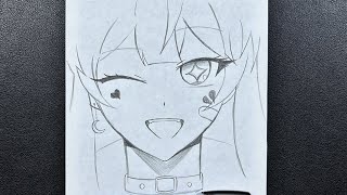 Easy anime sketch  how to draw cute anime girl for beginners [upl. by Acilejna300]