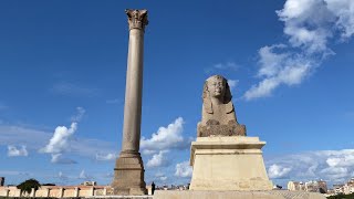 A tour of the Pompeys Pillar in ancient Alexandria  Roman victory column  Trip to Egypt 2021 [upl. by Nevar383]