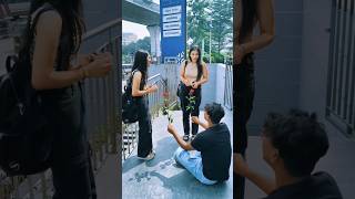 Love 🌹Proposes 🖤🤍Two Roses prank 🤣youtubeshorts viralshorts trending love prank rosegirls [upl. by Nho]