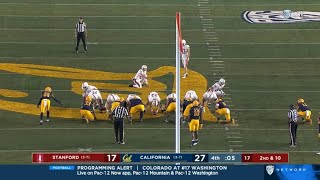 Stanford kicker makes a 61 yard field goal on the last play of the game [upl. by Gnim639]