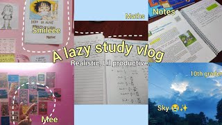 A lazy 🦥 study vlog✨☁️10th grader✨a day in my life 🎀🐣 realistic Lil productive studyvlog [upl. by Chee]