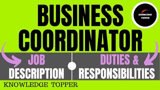 Business Coordinator Job Description  Business Coordinator Duties and Responsibilities  Work [upl. by Wiener]