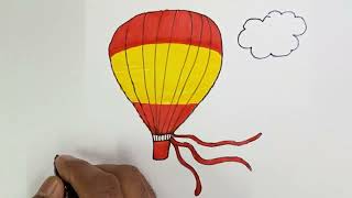 Parachute drawing  Drawing and coloring parachute easily  Parachute drawing tutorials  Basic art [upl. by Akienahs]