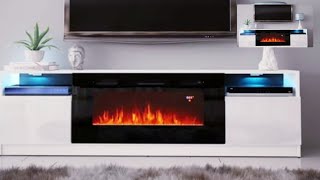 DELAINE TV STAND WITH ELECTRIC FIREPLACE  unboxing and first look [upl. by Yeleen]