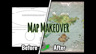 Map Makeover  From sketch to fullcolor fantasy map [upl. by Enytsirhc430]