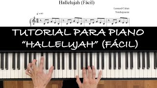 Cómo tocar Hallelujah FÁCIL  Tutorial para piano  partitura [upl. by Hakvir389]