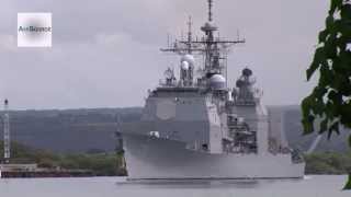 USS Lake Erie Guided Missile Cruiser Leaving Pearl Harbor [upl. by Egiarc539]