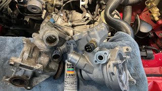 R129 300SL water pump replacement [upl. by Snave39]