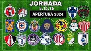 ✅️ JORNADA 8 13 16 LIGA MX 2024 🇲🇽🇲🇽🇲🇽 [upl. by Santiago]