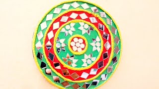 lippan art work with mirrors on mdf board lippanartwithmirrors easydiy trendingdecordiwali2024 [upl. by Ojaras322]