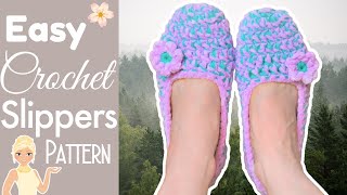 Super FAST amp Easy 2 Hour Slippers  How to Crochet Slippers Step by Step Crochet Pattern [upl. by Leirda]