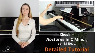 Chopin  Nocturne in C Minor op 48 No 1 Detailed Piano Tutorial Part I [upl. by Kalikow973]