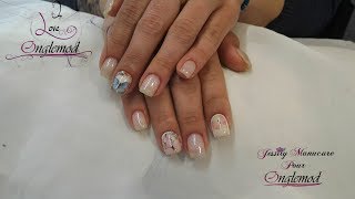 Ongle en gel quotRemplissage renfort naturel et pose de water decalquot [upl. by Marybella]